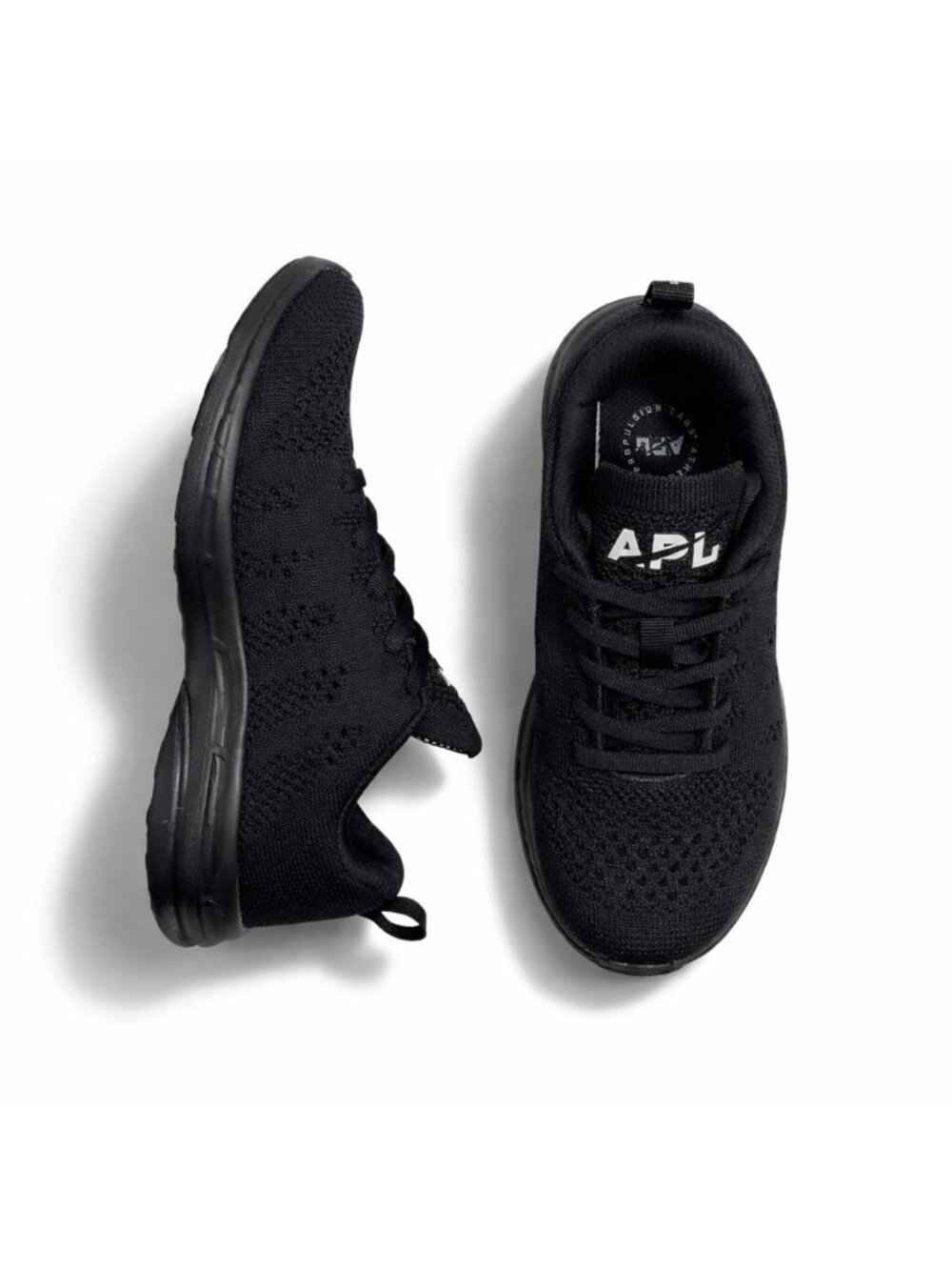 APL TechLoom Pro Black Black White Women’s Size 5 Athletic Knit Running Shoes